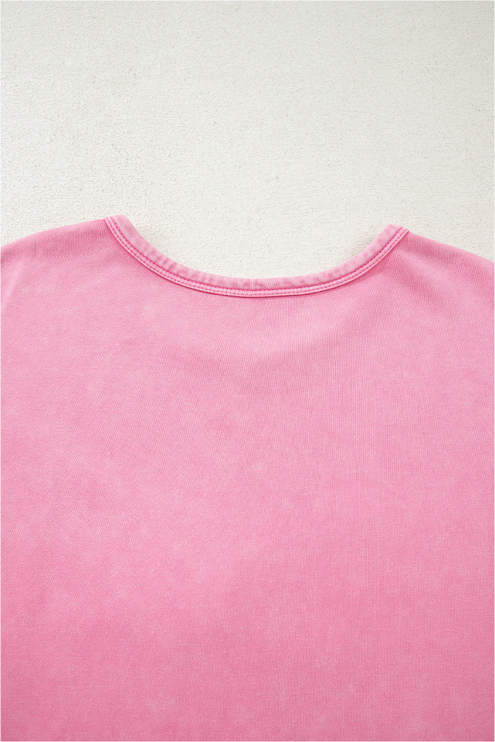 Bonbon Waffle Bowknot Patchwork Mineral Wash Plus Size Top