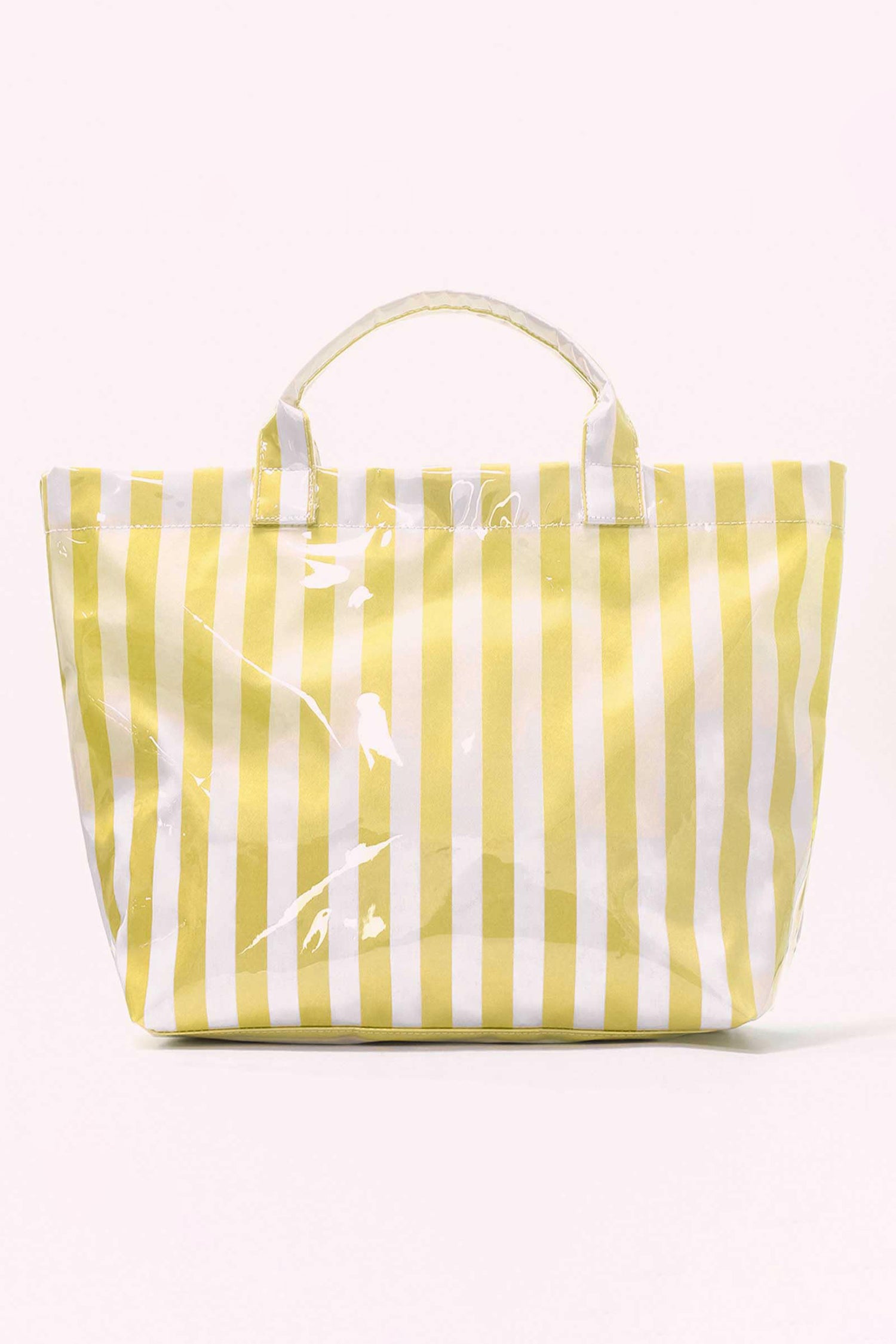 Rose Red Glossy Striped Vinyl Large Tote Bag