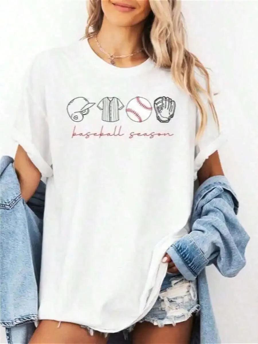 Baseball Season T-Shirt, Game Day Baseball Shirt Gift, Women's, College Baseball Tee, Gift For Mom, Gift For Father's Day, Colle