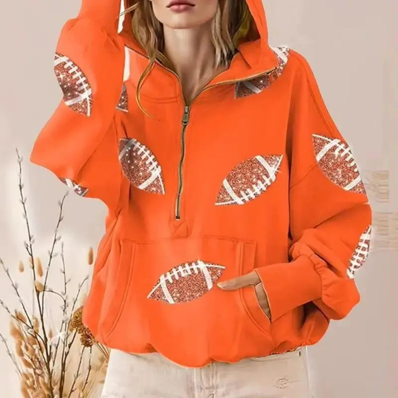 Long Sleeved Pullover Graphic Sweatshirt Women Clothing 2025 Hooded Women's Game Day Sweatshirt Baseball Print Oversized Hoodie