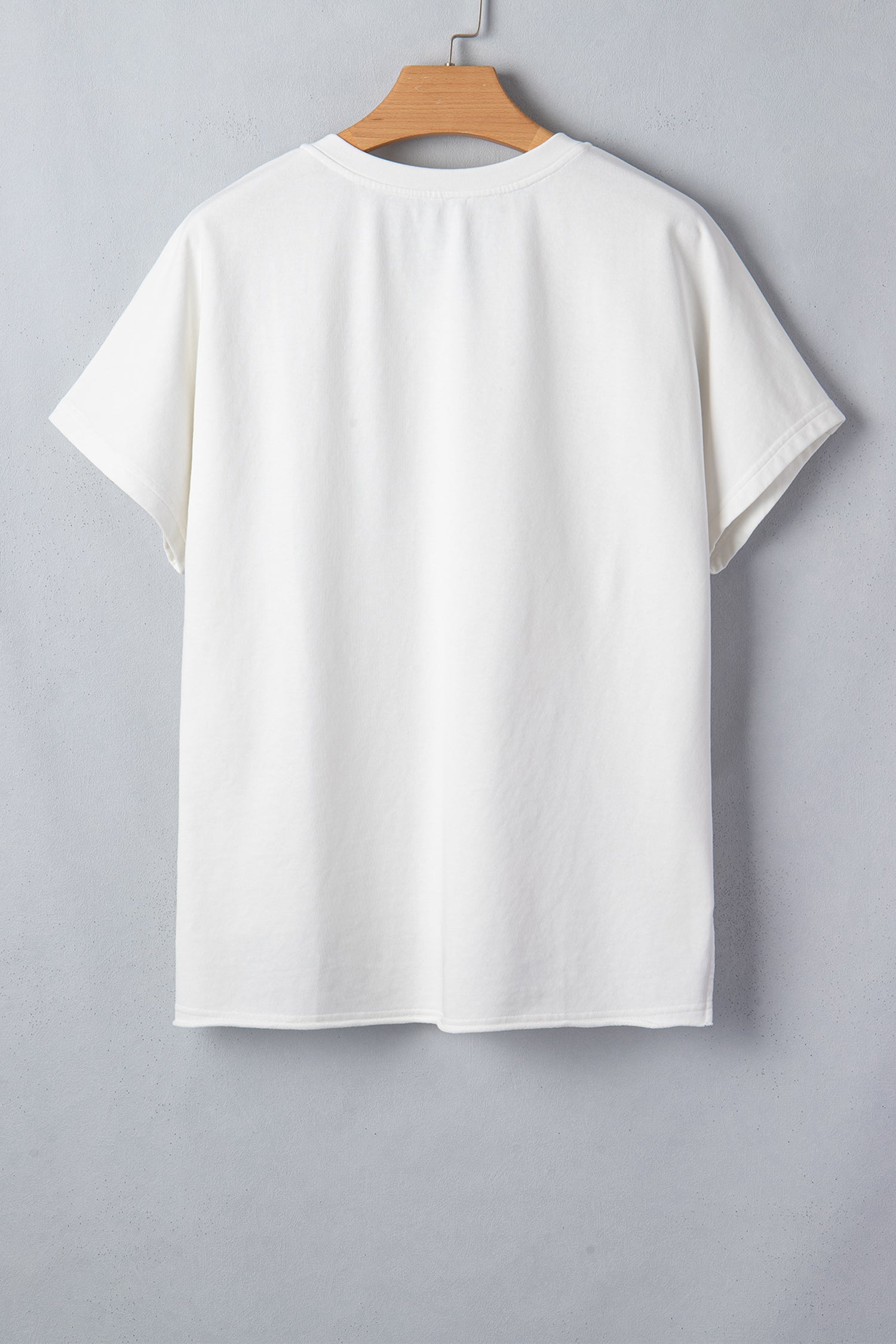 Sky Blue Patriot Star Patched Notched Neck Mineral Washed Tee