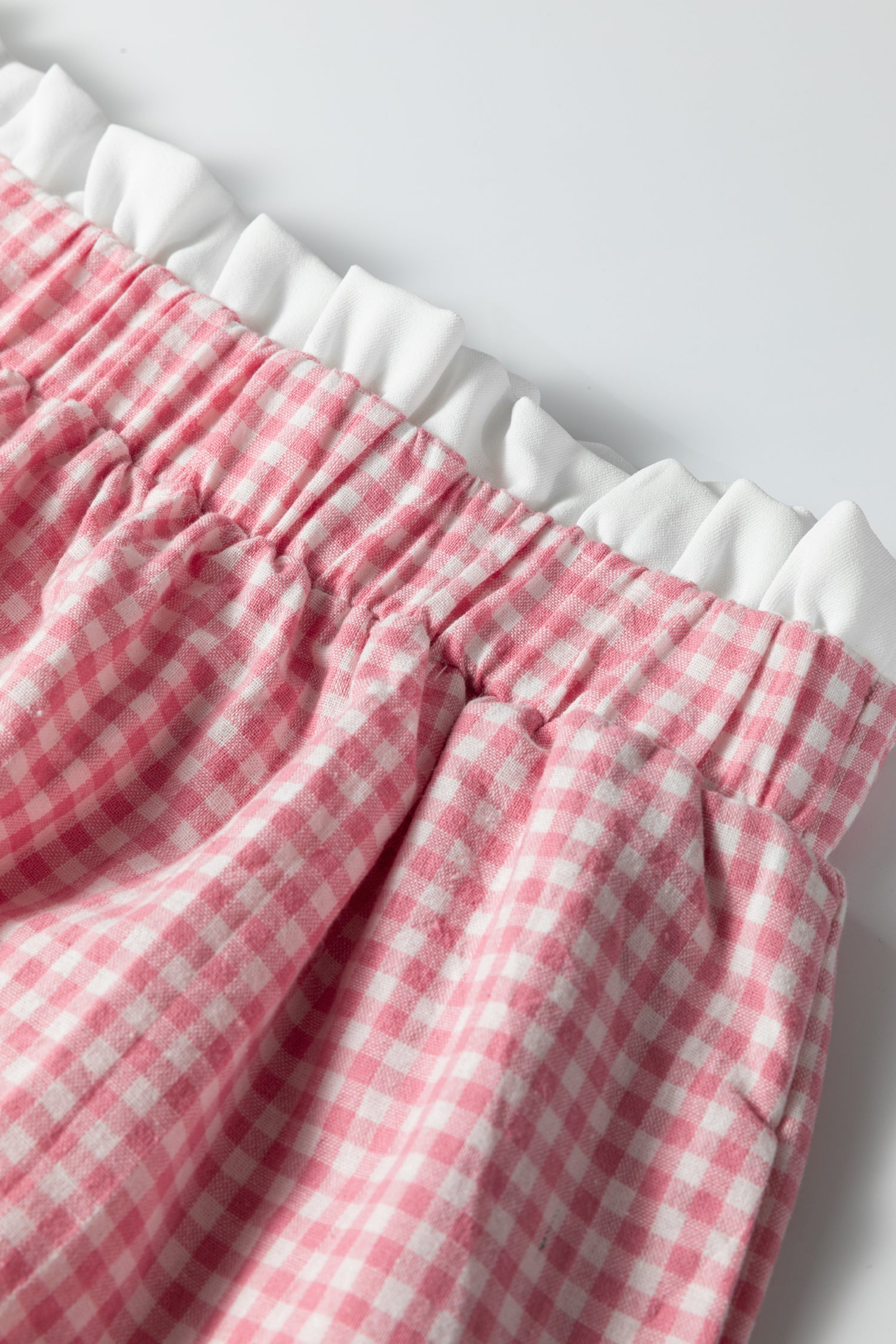 Khaki Contrast Trim Plaid Print Plus Size Shorts