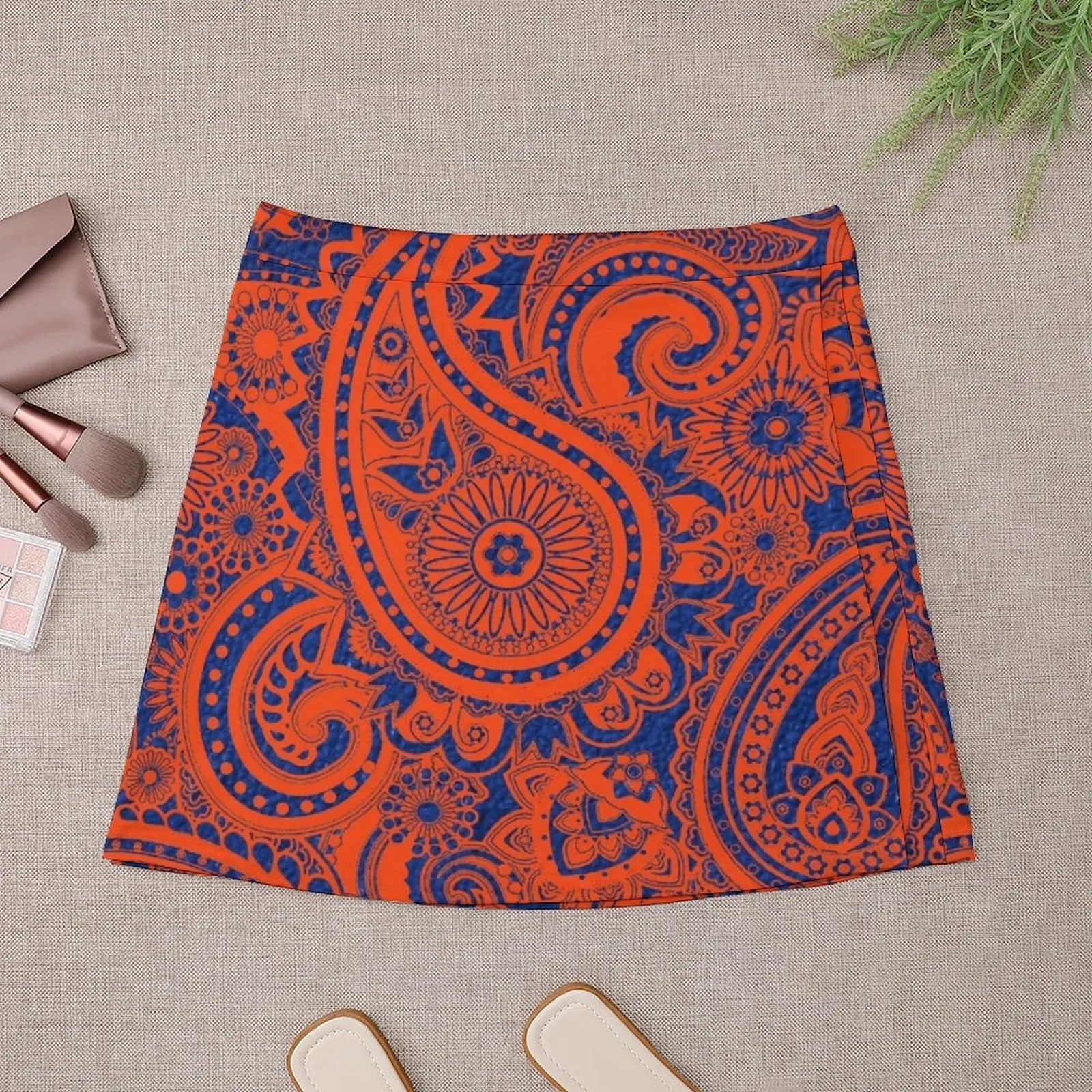 Paisley Game Day Dress Florida Blue and Orange Mini Skirt Miniskirt woman korean fashion Summer women's clothing Mini Skirt
