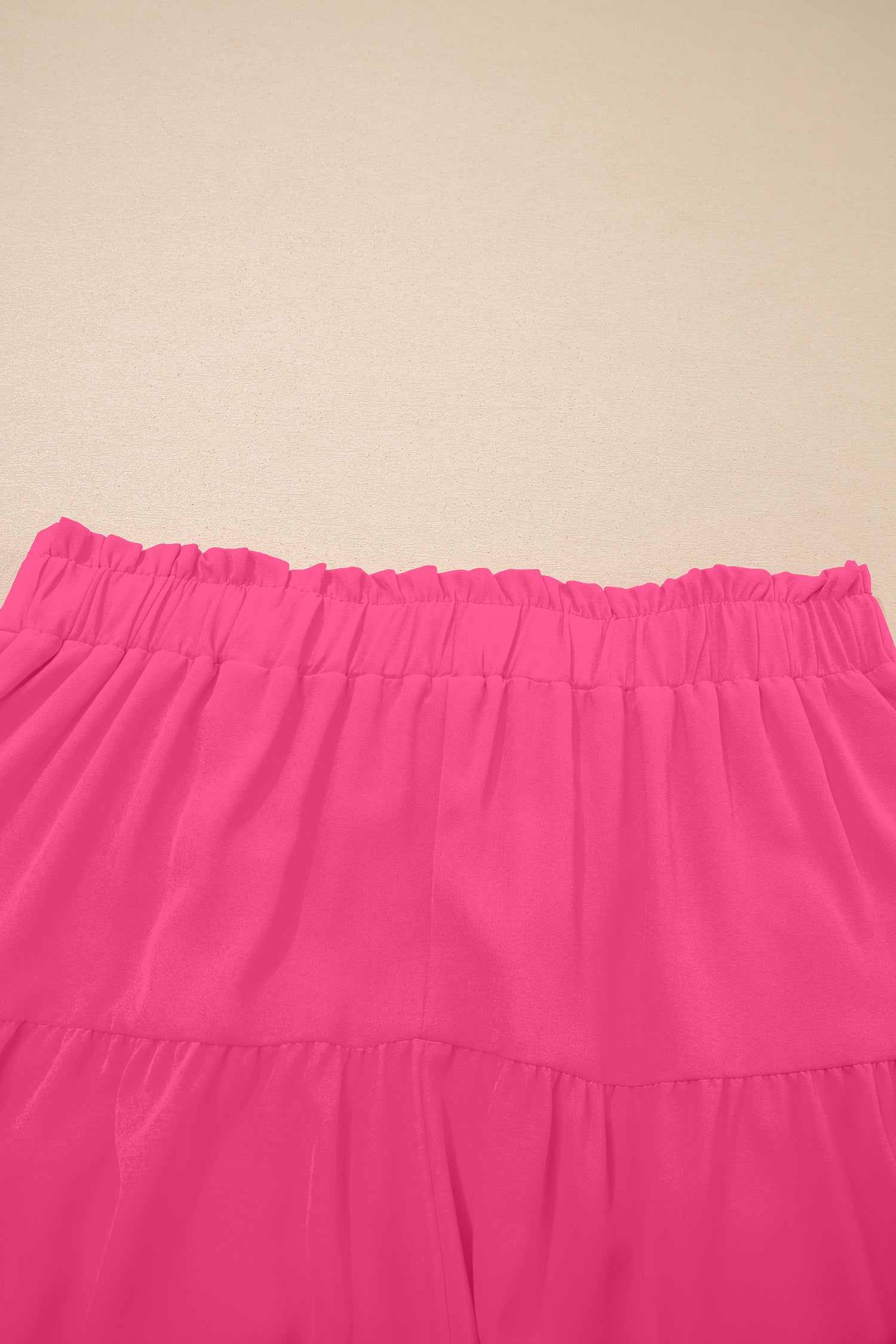 Black Plus Size Frilled Elastic Waist Lace Trim Boho Ruffled Shorts