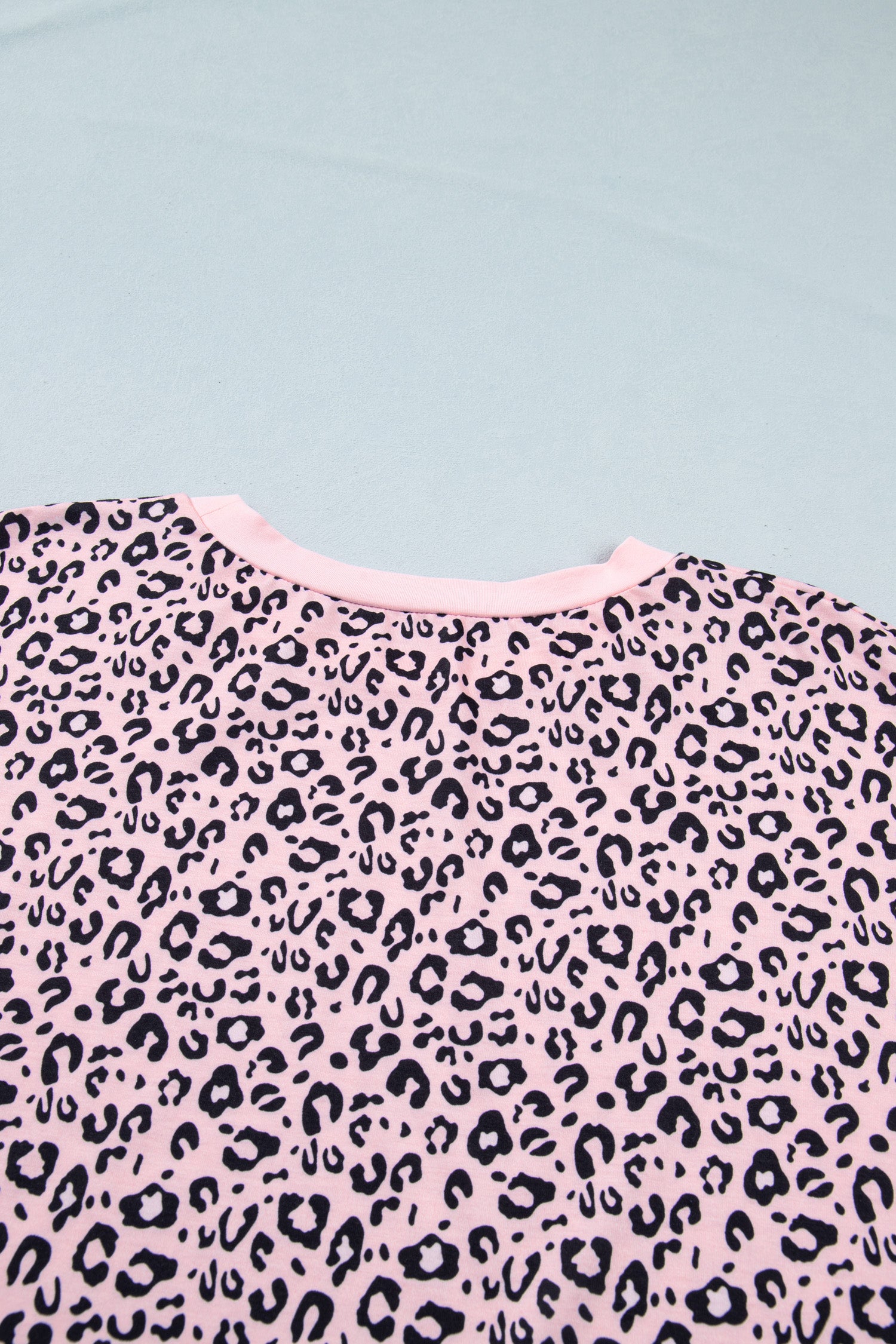 Pink Leopard Striped Contrast Patchwork Plus Size Tee