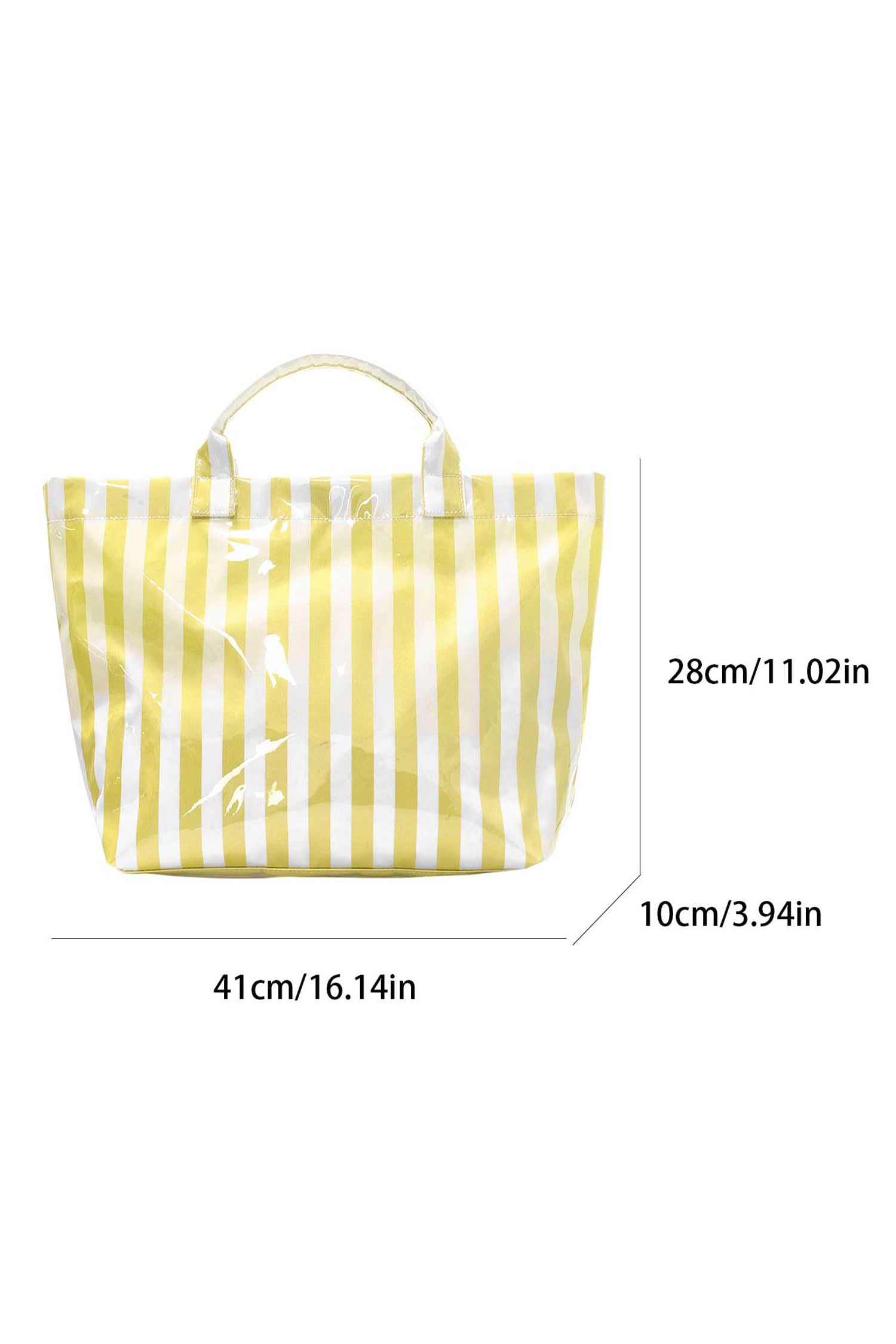 Rose Red Glossy Striped Vinyl Large Tote Bag