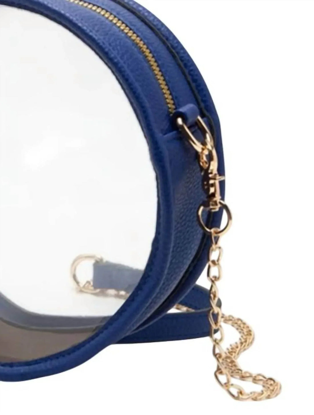 Solid Color Trim Clear Round Crossbody Bag