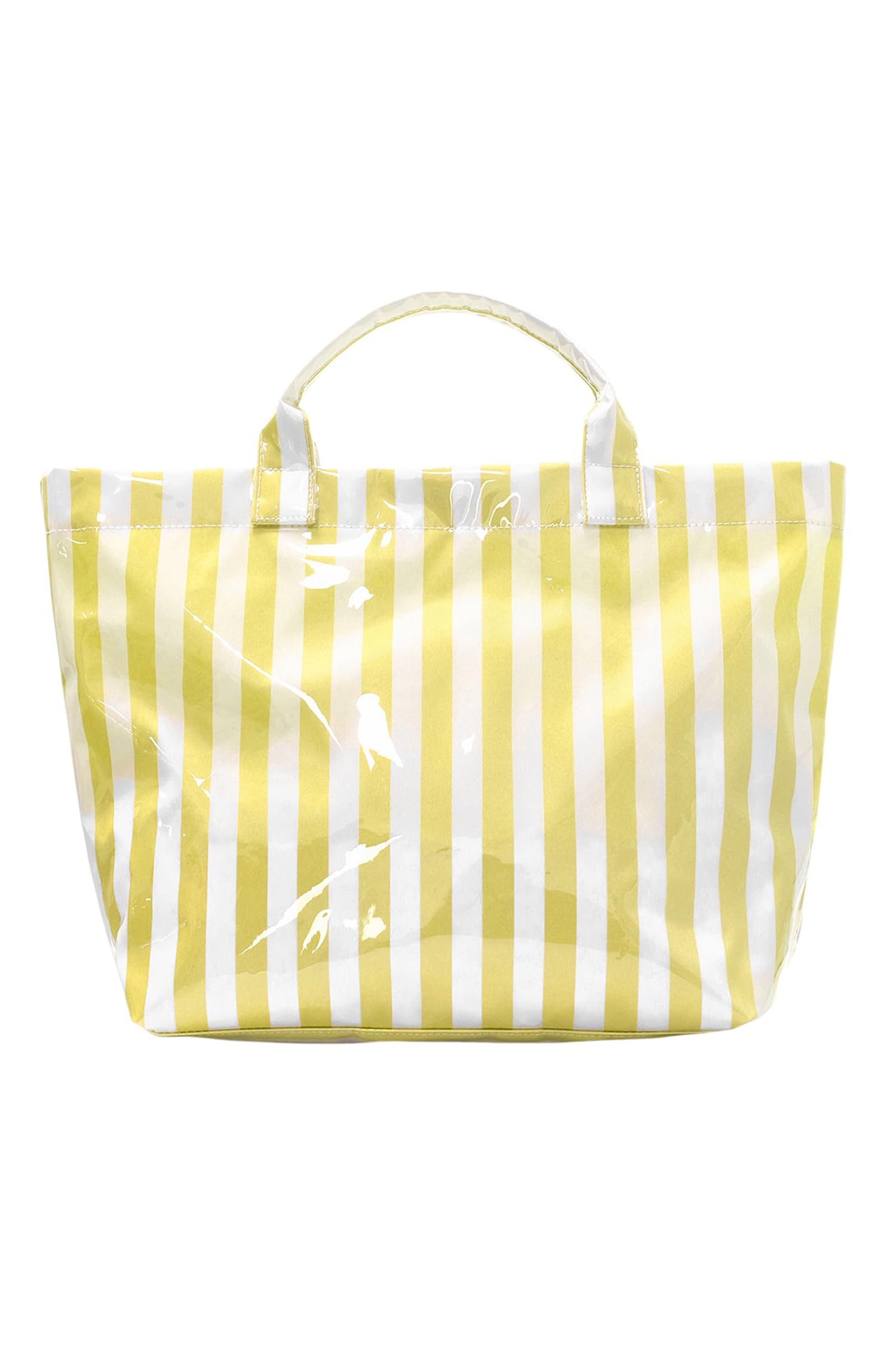 Rose Red Glossy Striped Vinyl Large Tote Bag