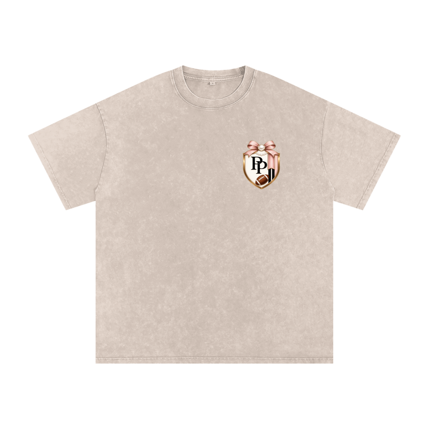 Preppy Pearl Snow Washed Oversized Cotton T-Shirt