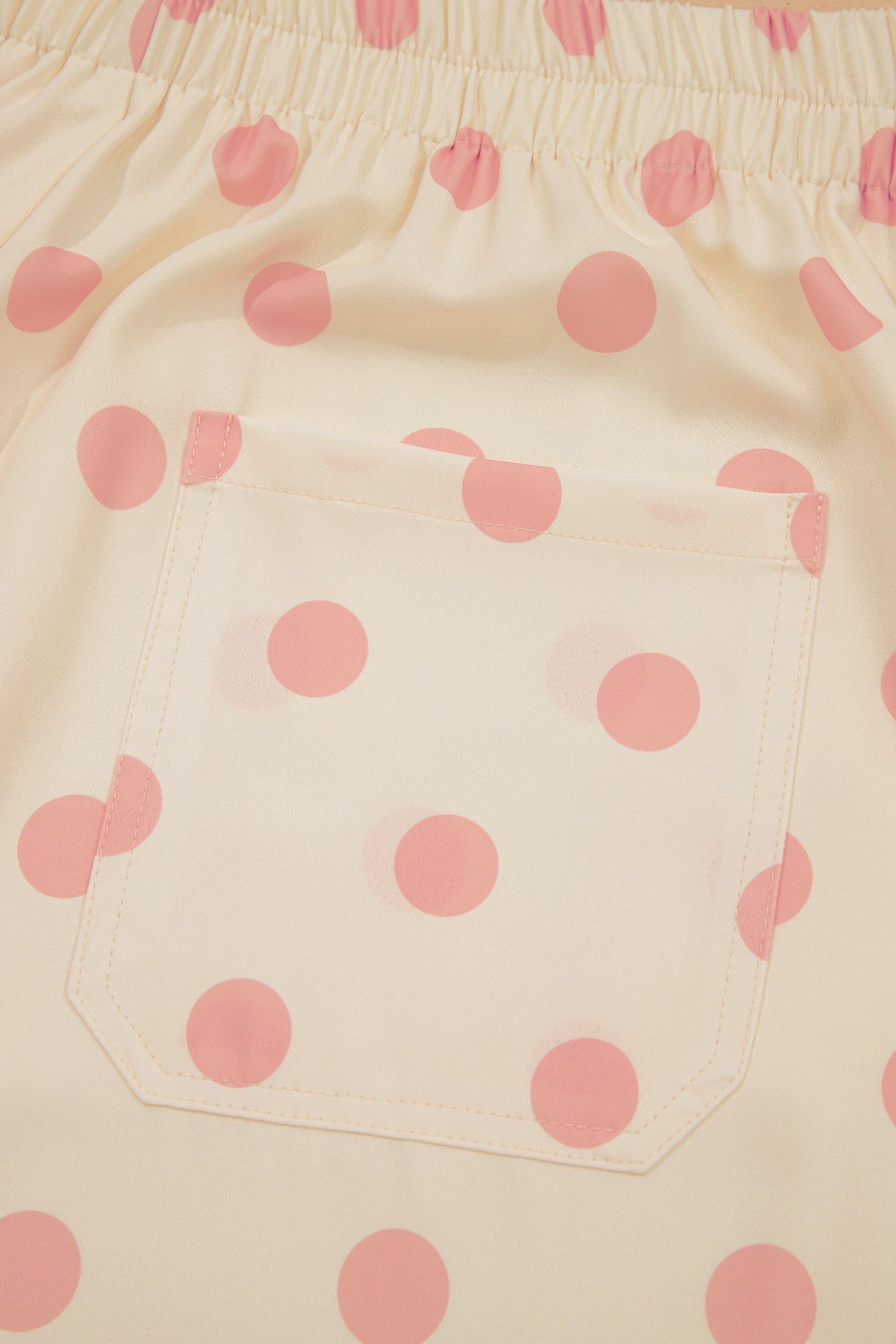 Sky Blue Polka Dot Print Patched Pocket Mid-rise Straight Leg Pants