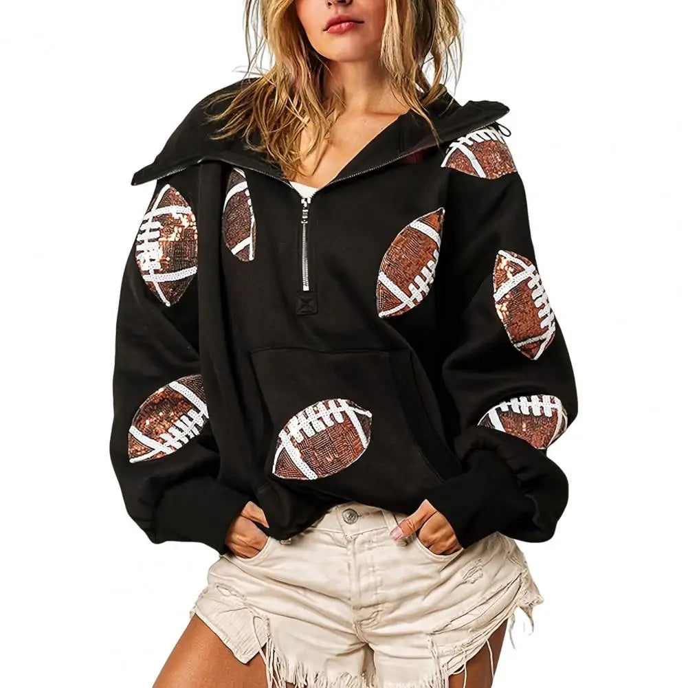 Long Sleeved Pullover Graphic Sweatshirt Women Clothing 2025 Hooded Women's Game Day Sweatshirt Baseball Print Oversized Hoodie