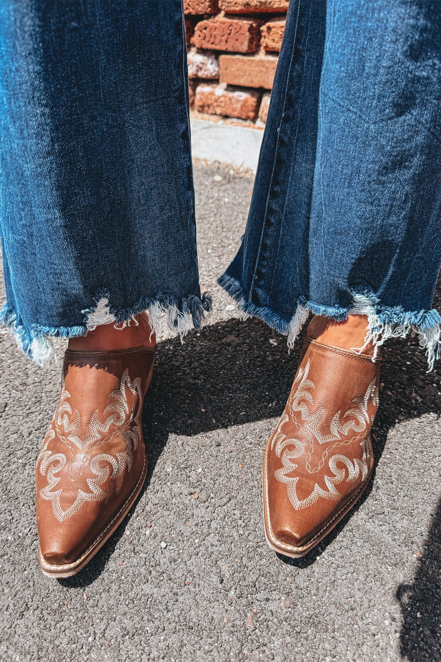 Ashleigh Blue Flare Leg Jeans Frayed Edge Pocket Casual Daily Ankle-length Denim Pants