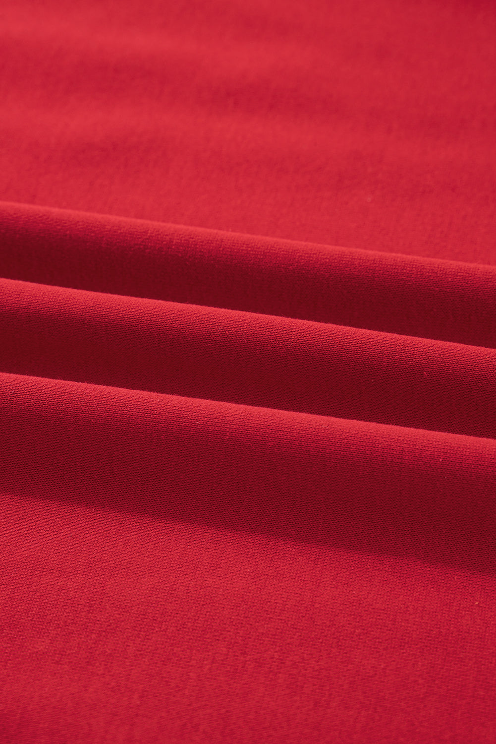 Fiery Red Varsity Striped Detail Plus Size Round Neck Sweatshirt