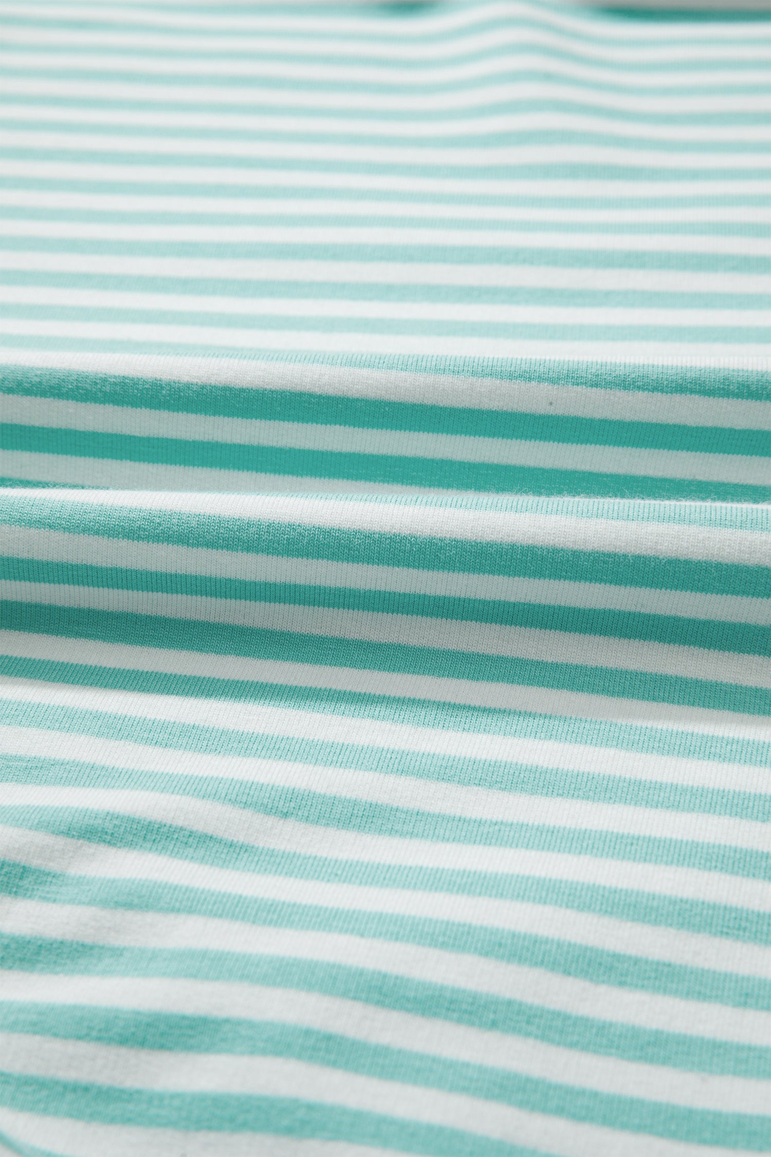 Sky Blue Stripe Cuffed Sleeve Contrast Mock Neck Tee Casual 2pcs Short Set