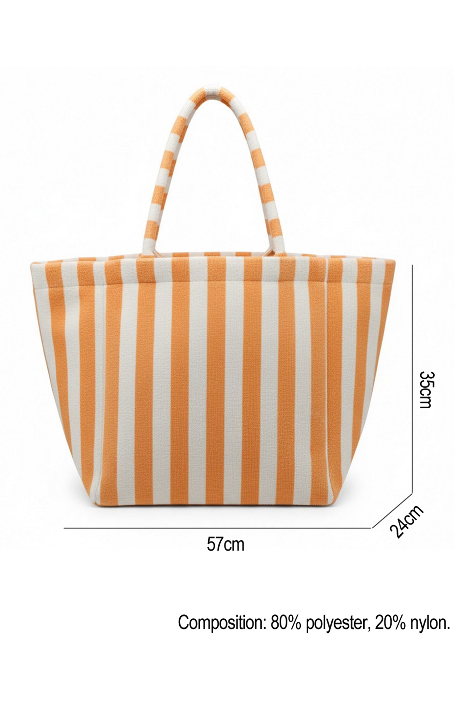Dark Green Striped Terry Large Beach Tote Bag