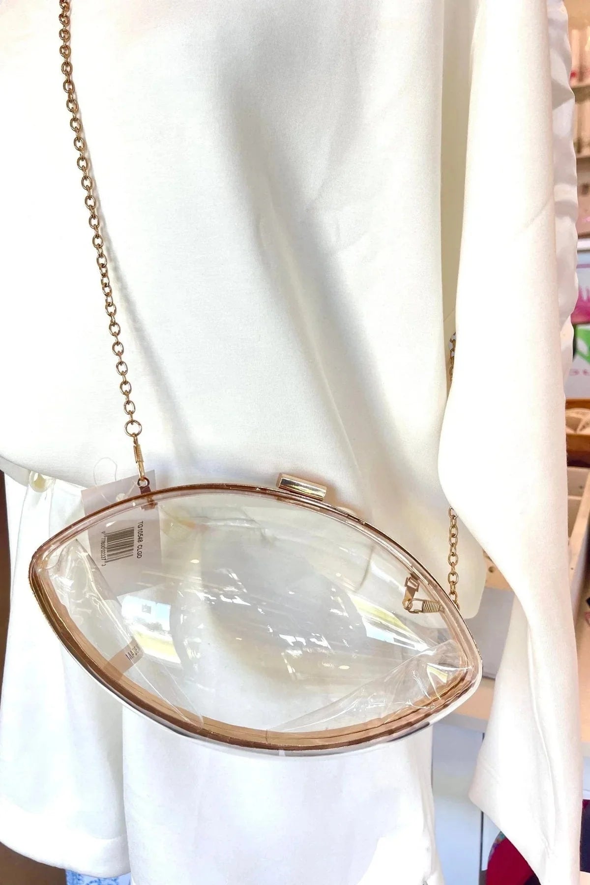 Clear Gameday Football Shaped Crossbody Bag (2 different styles)
