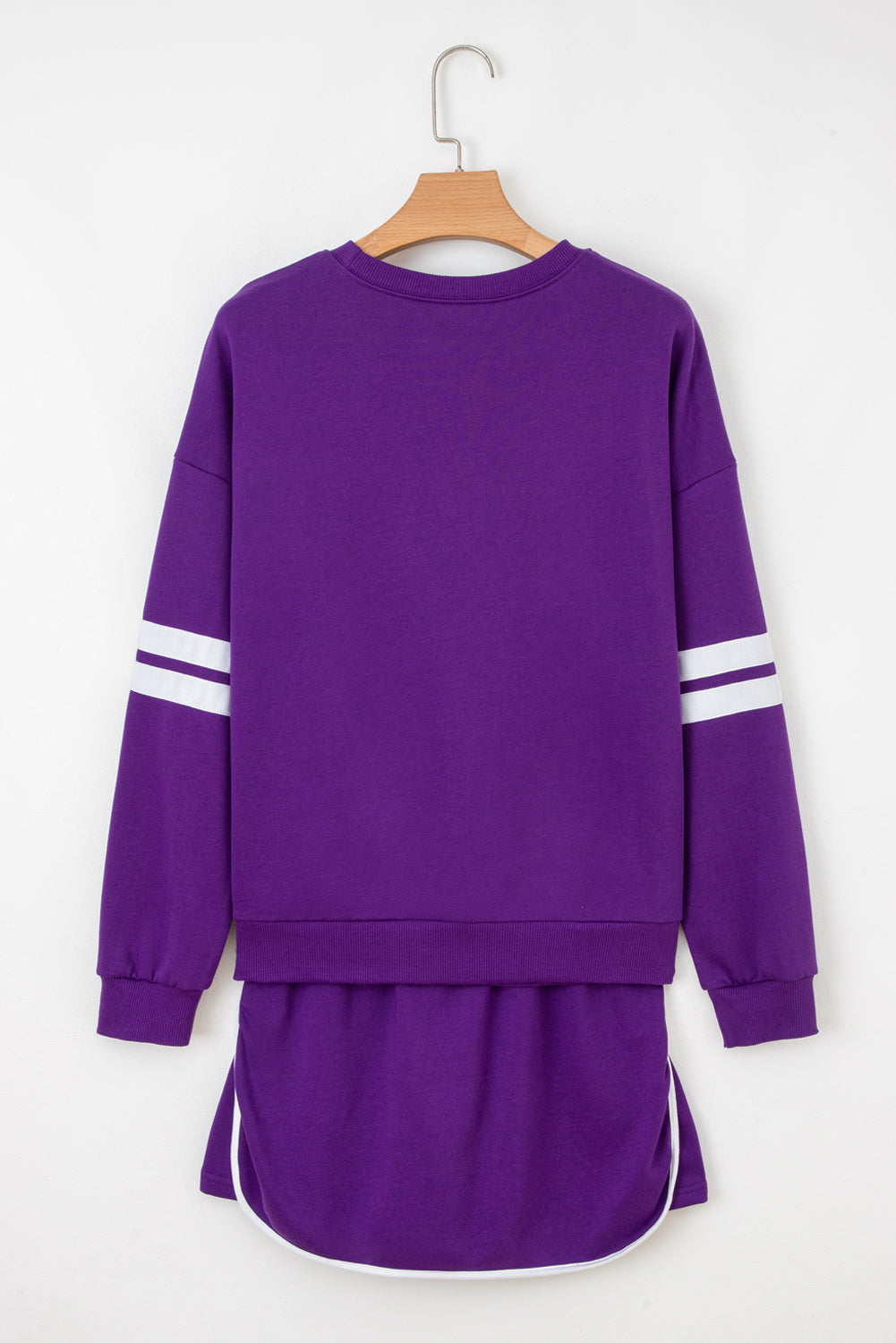 Varsity Stripe Pullover and Mini Skirt Set