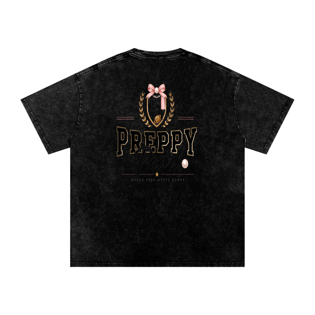 Preppy Pearl Oversized Cotton T-Shirt