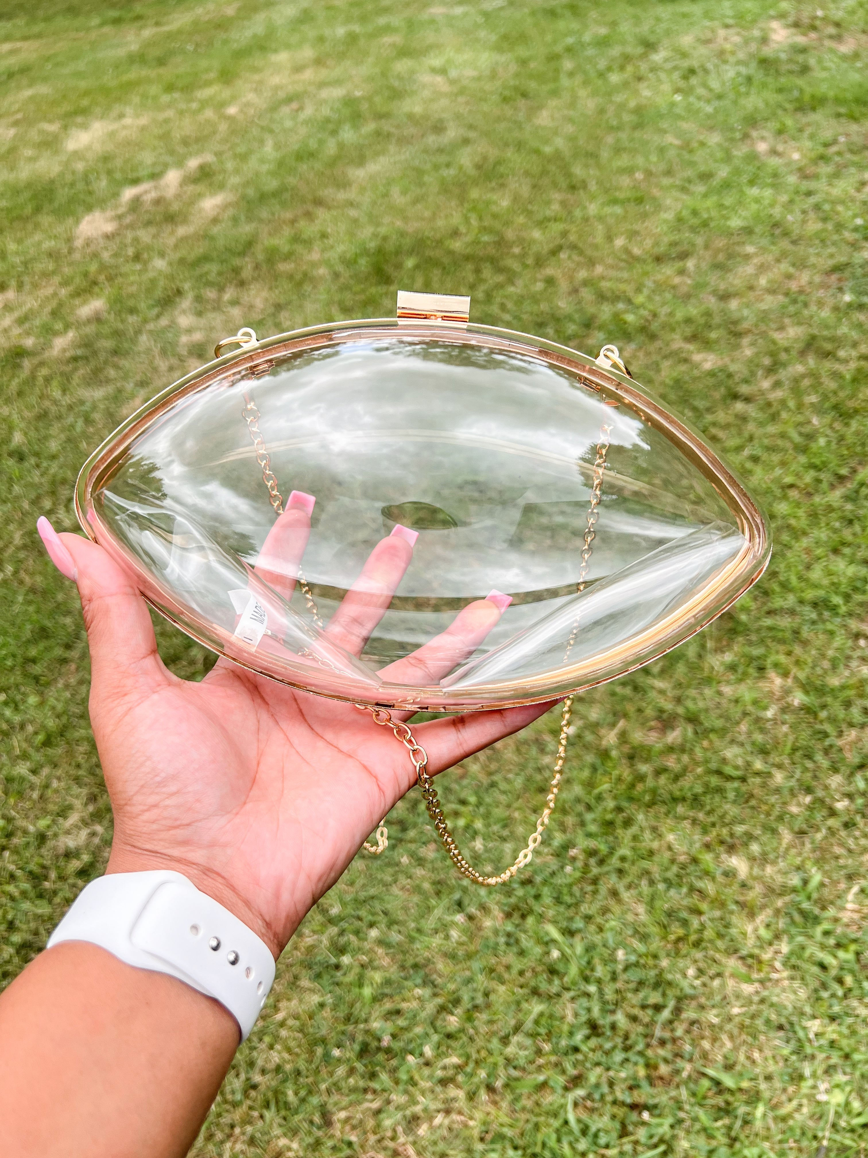 Clear Gameday Football Shaped Crossbody Bag (2 different styles)