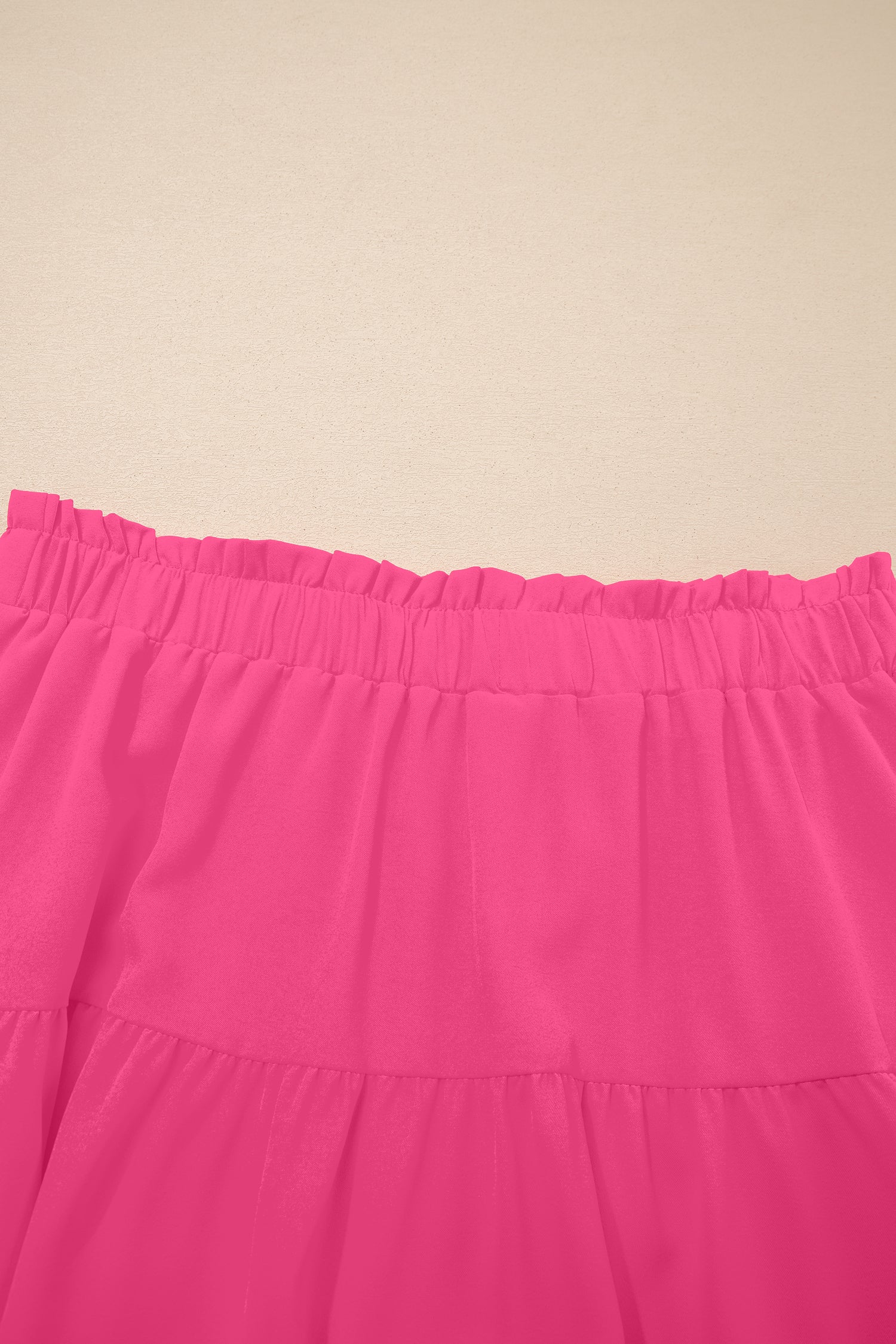 Black Plus Size Frilled Elastic Waist Lace Trim Boho Ruffled Shorts