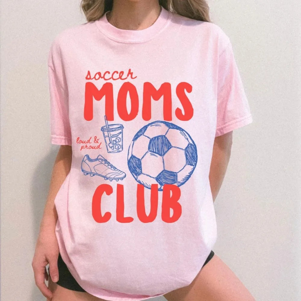 Soccer Moms Club T-Shir Game Day Doodle Soccer Tee Trendy Women's Soccer Shirt Sports Mom Clothes