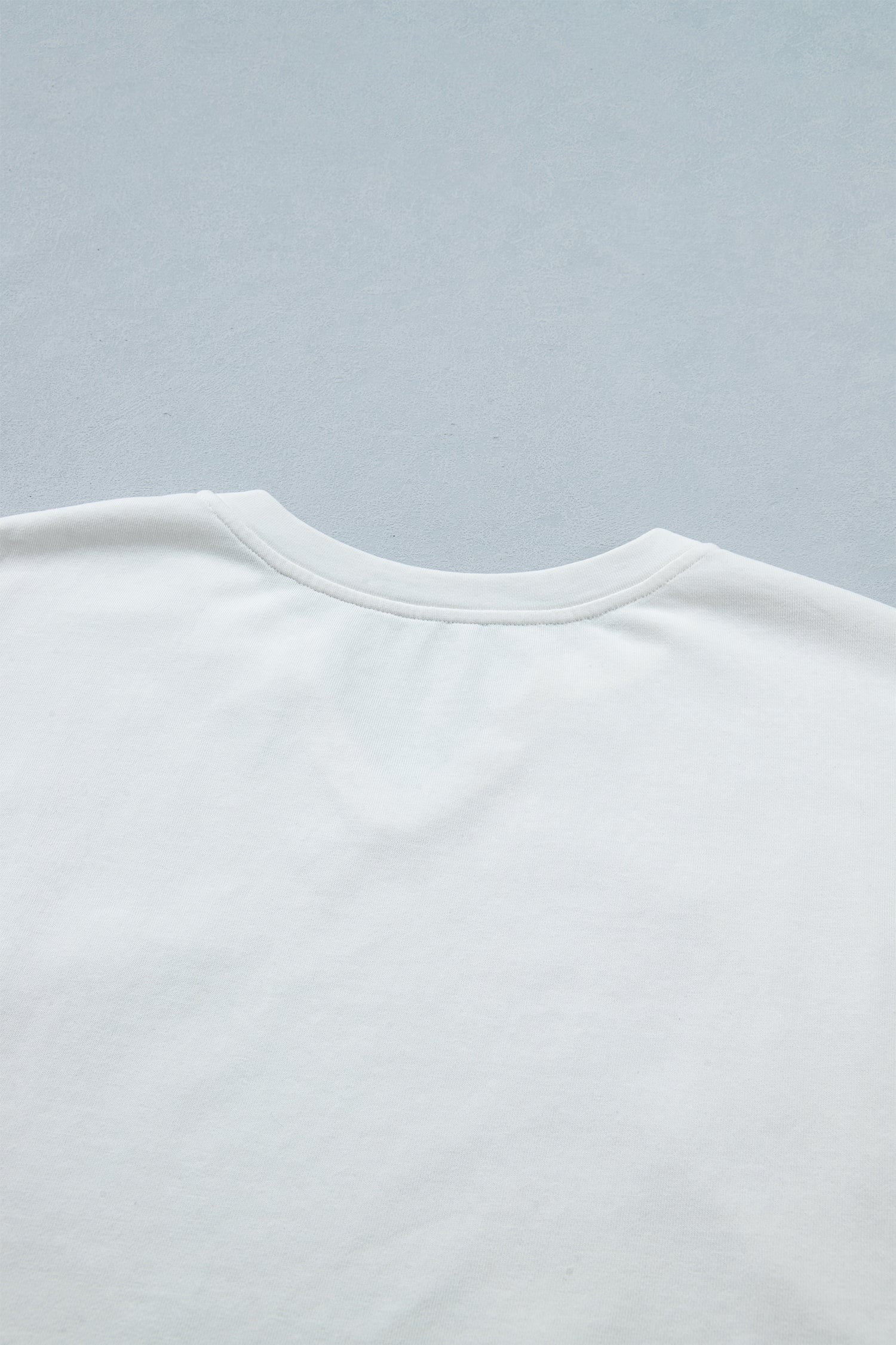 Sky Blue Patriot Star Patched Notched Neck Mineral Washed Tee
