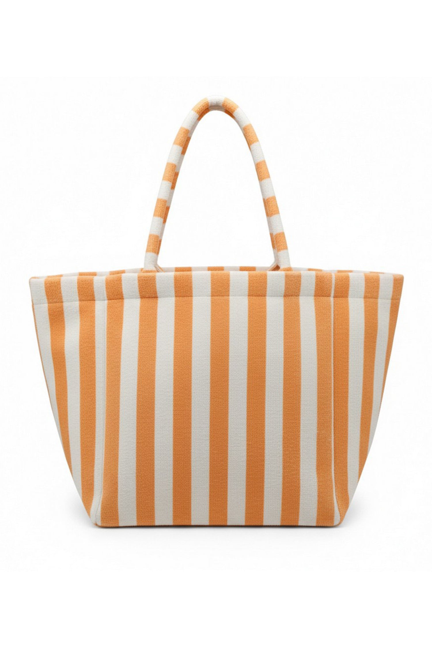 Dark Green Striped Terry Large Beach Tote Bag
