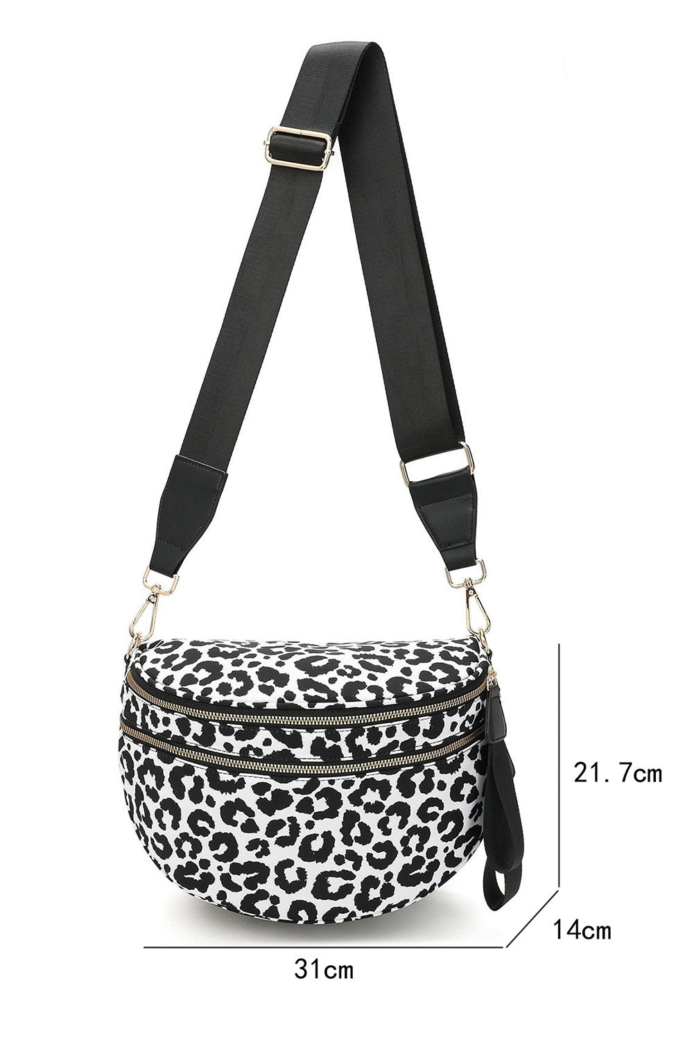 Chestnut Checkered Print Wide Strap Large Crossbody Bag