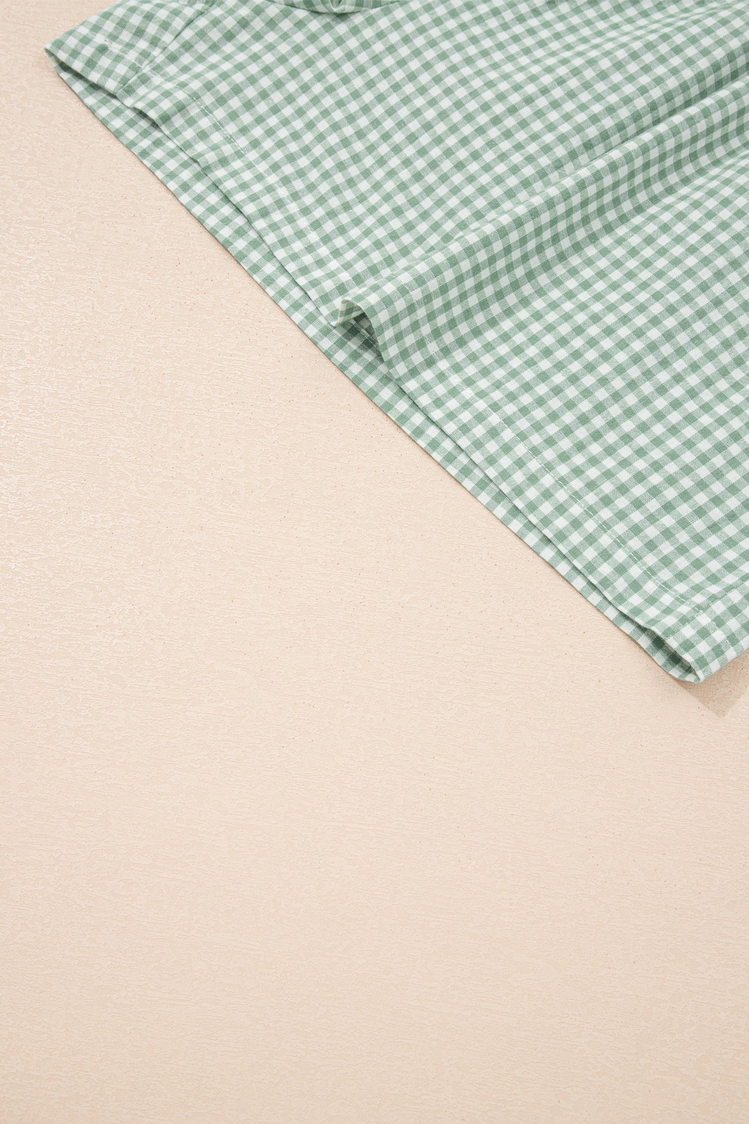 Khaki Contrast Trim Plaid Print Plus Size Shorts