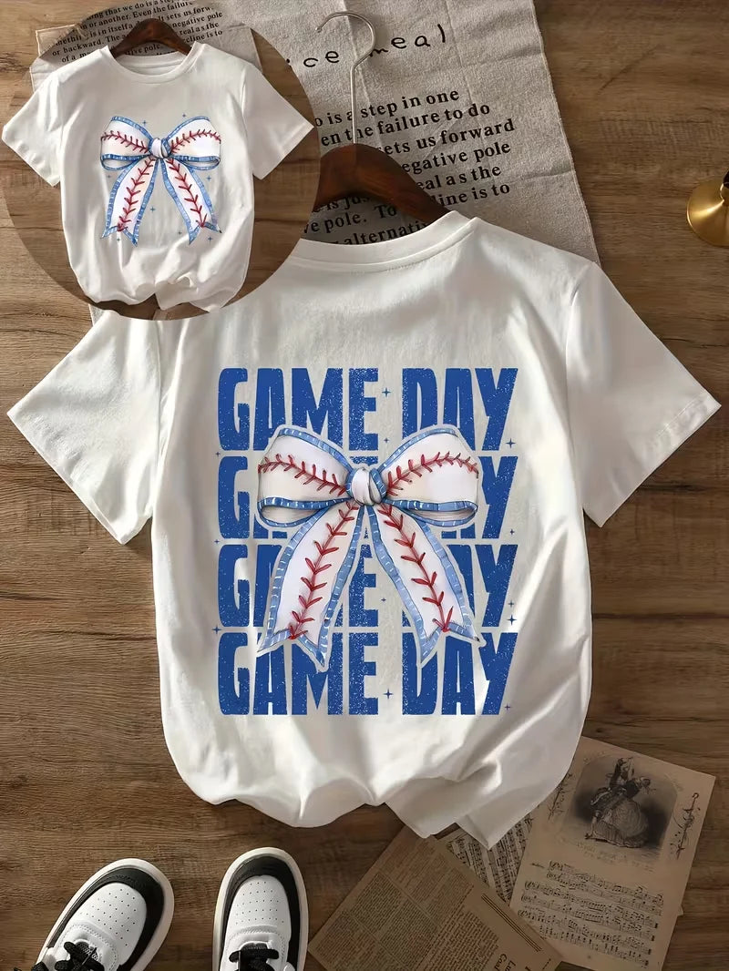 Baseball Mama Retro Stitch Graphic T-Shirt,Casual Loose Crew Neck Short Sleeve, Sports Mom Game Day Print, Soft Casual Daily Top