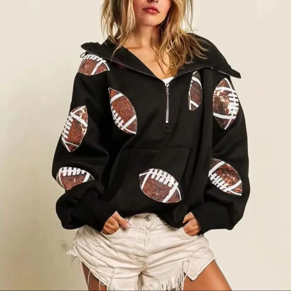 Long Sleeved Pullover Graphic Sweatshirt Women Clothing 2025 Hooded Women's Game Day Sweatshirt Baseball Print Oversized Hoodie
